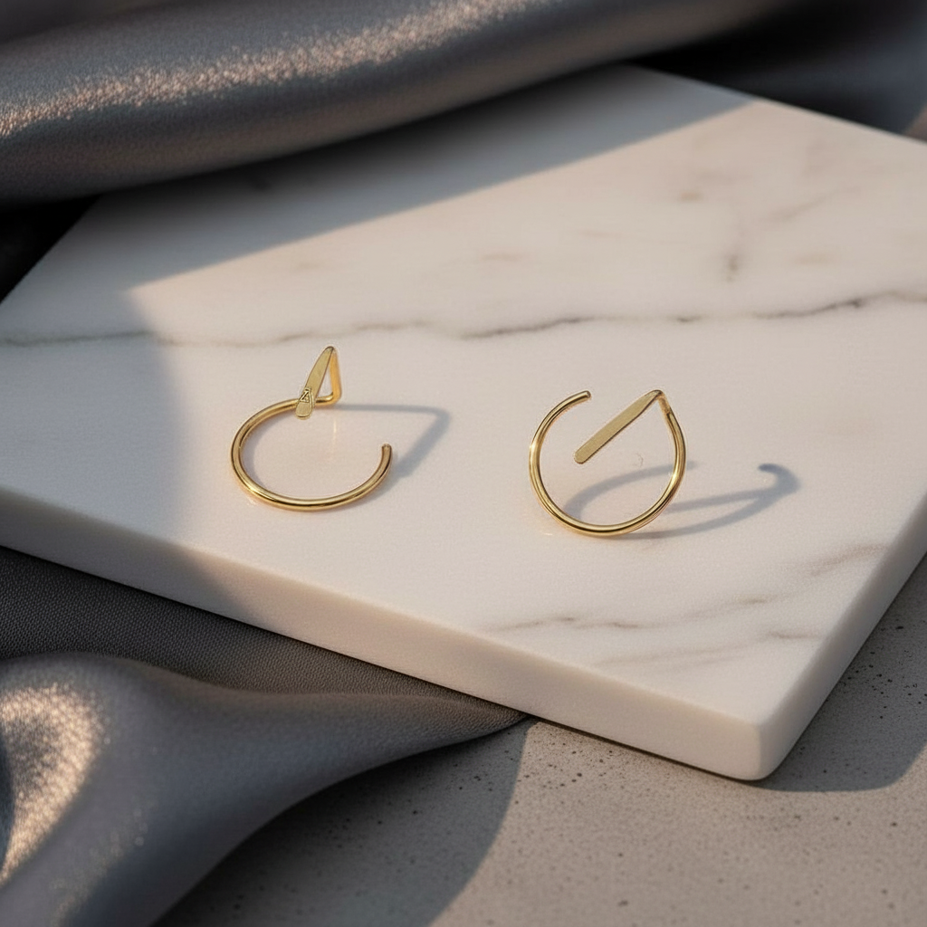 14k gold round elegant stud earrings