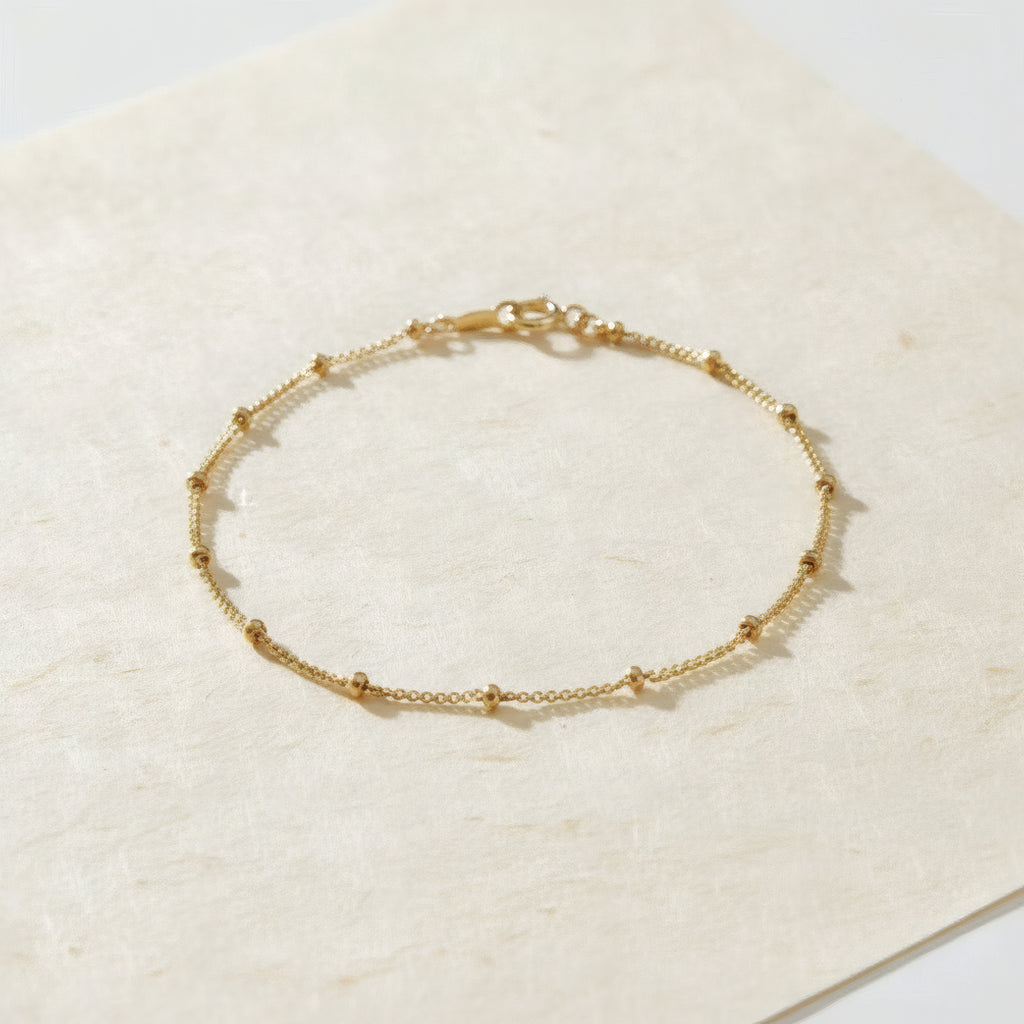 14k gold bead bracelet