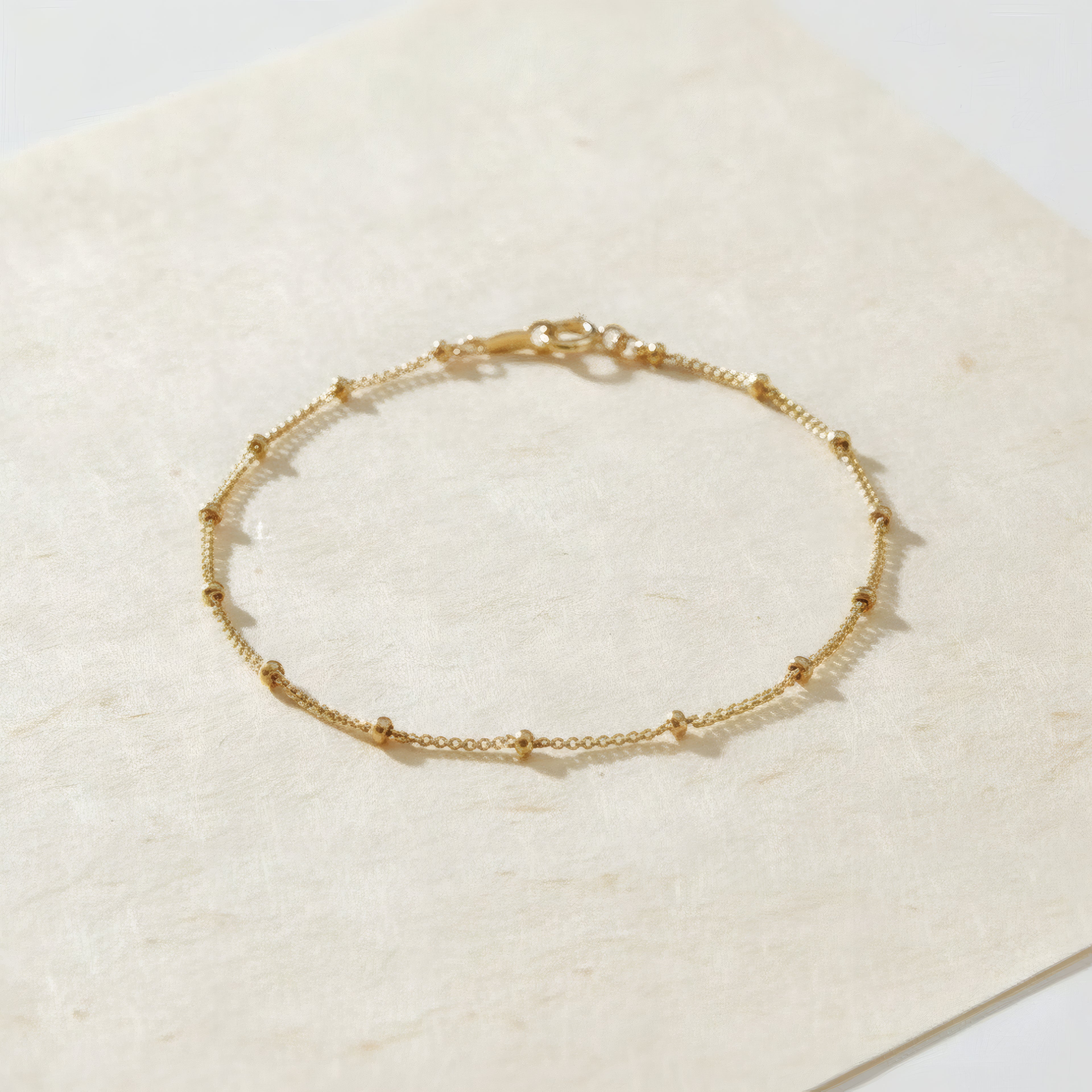 14k gold bead bracelet