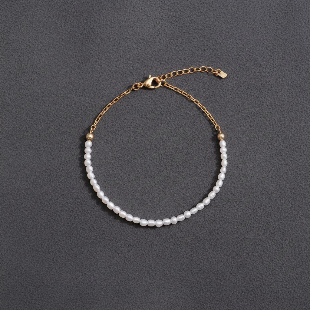 14k gold natural pearl bracelet