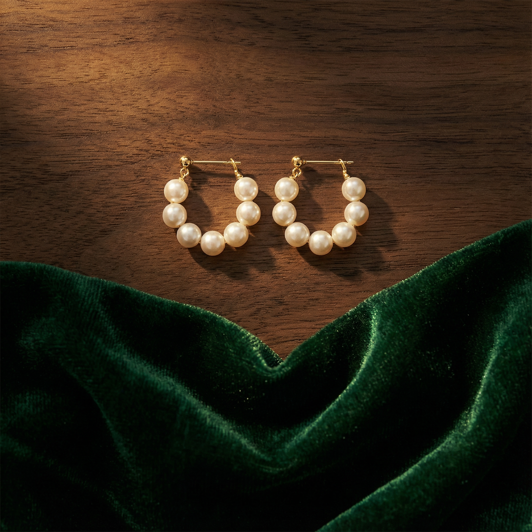 14k gold natural pearl vintage earrings