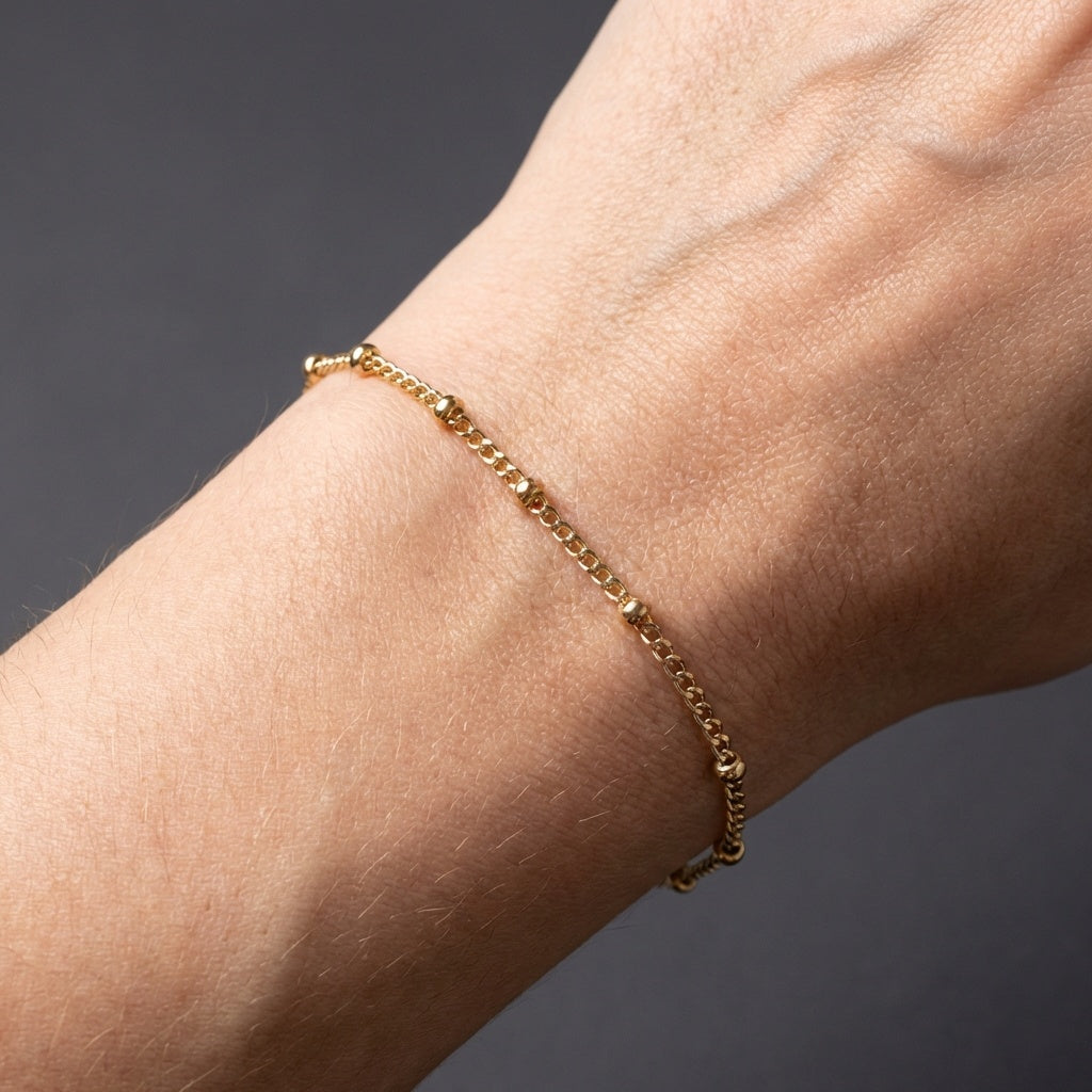 14k gold bead bracelet