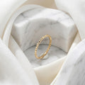14K Solid Gold Faceted Sparkle Ring for Women