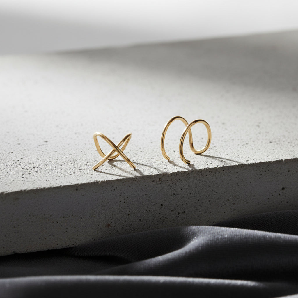 14k gold clip-on earrings for non-pierced ears