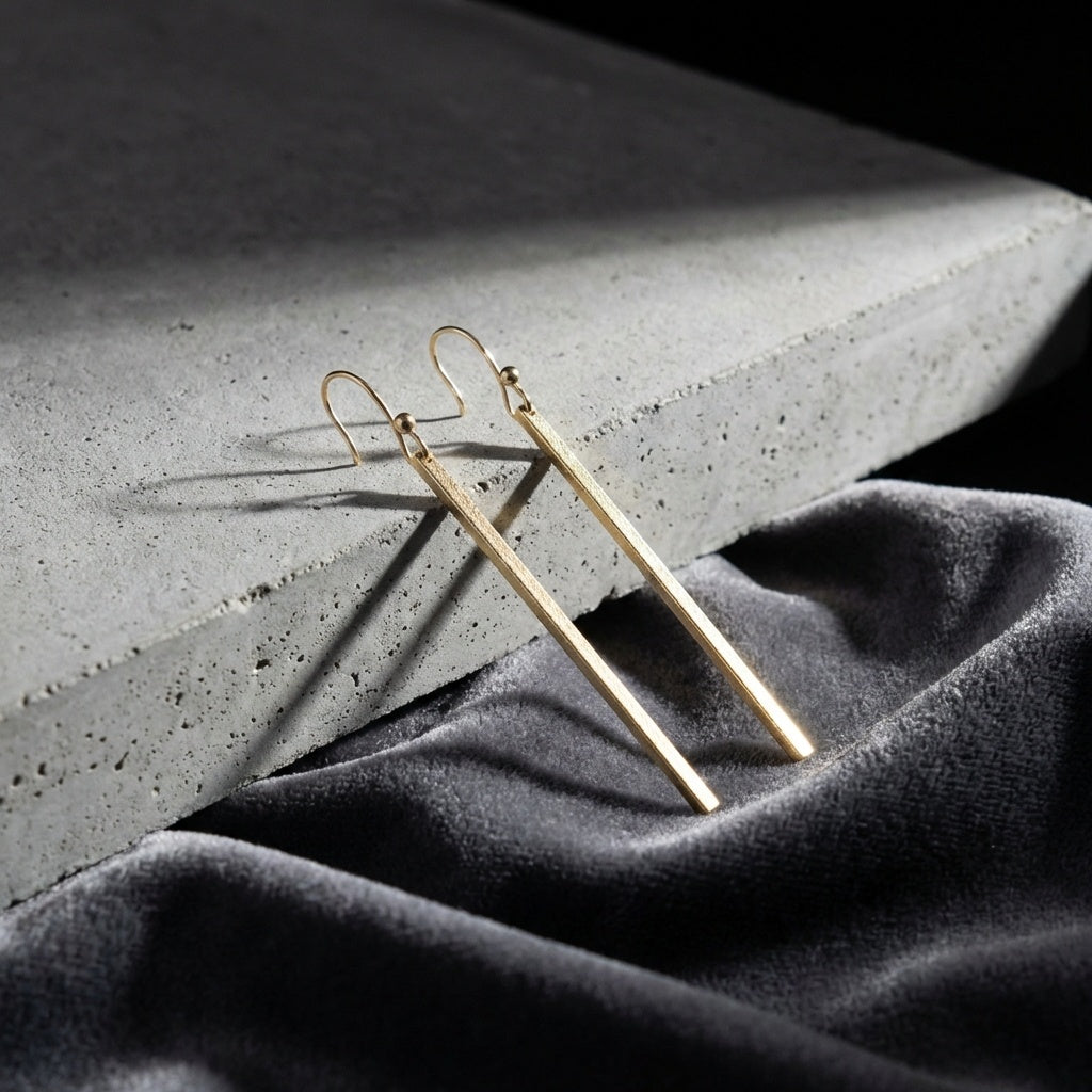 14K Gold Long Tassel Earrings