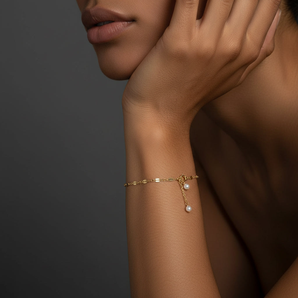 14k Gold Natural Pearl Elegant Bracelet