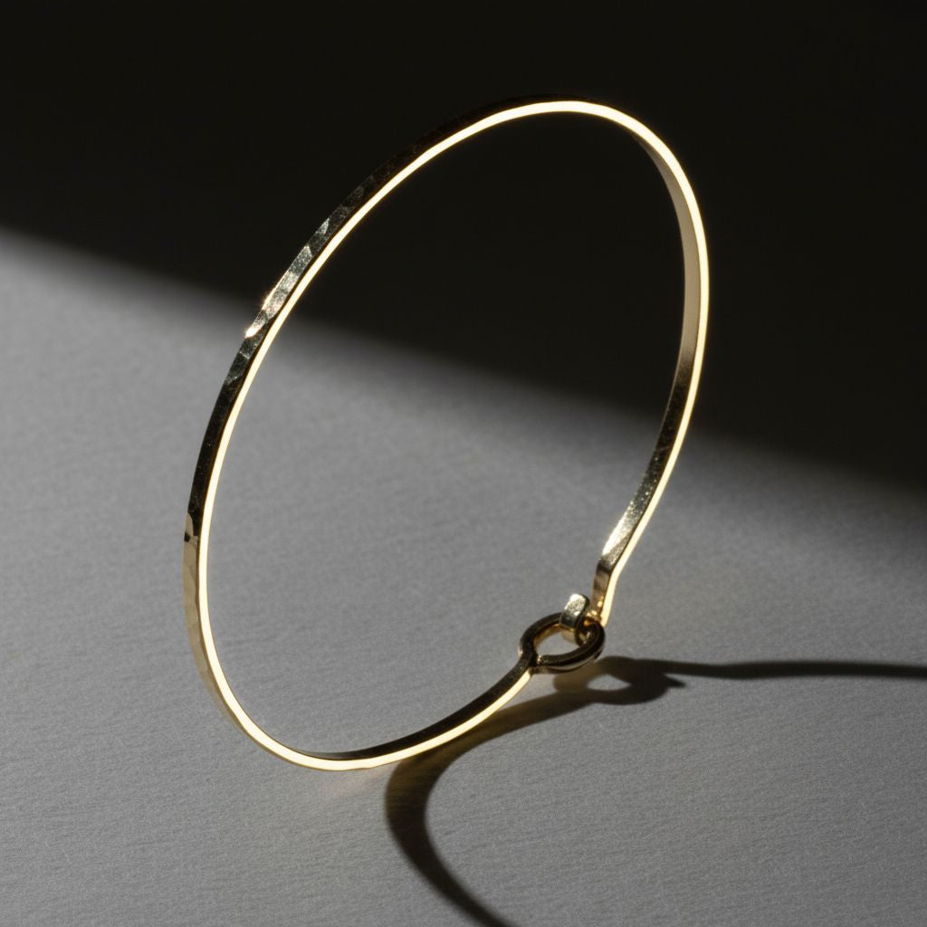 14k gold hammered bangle