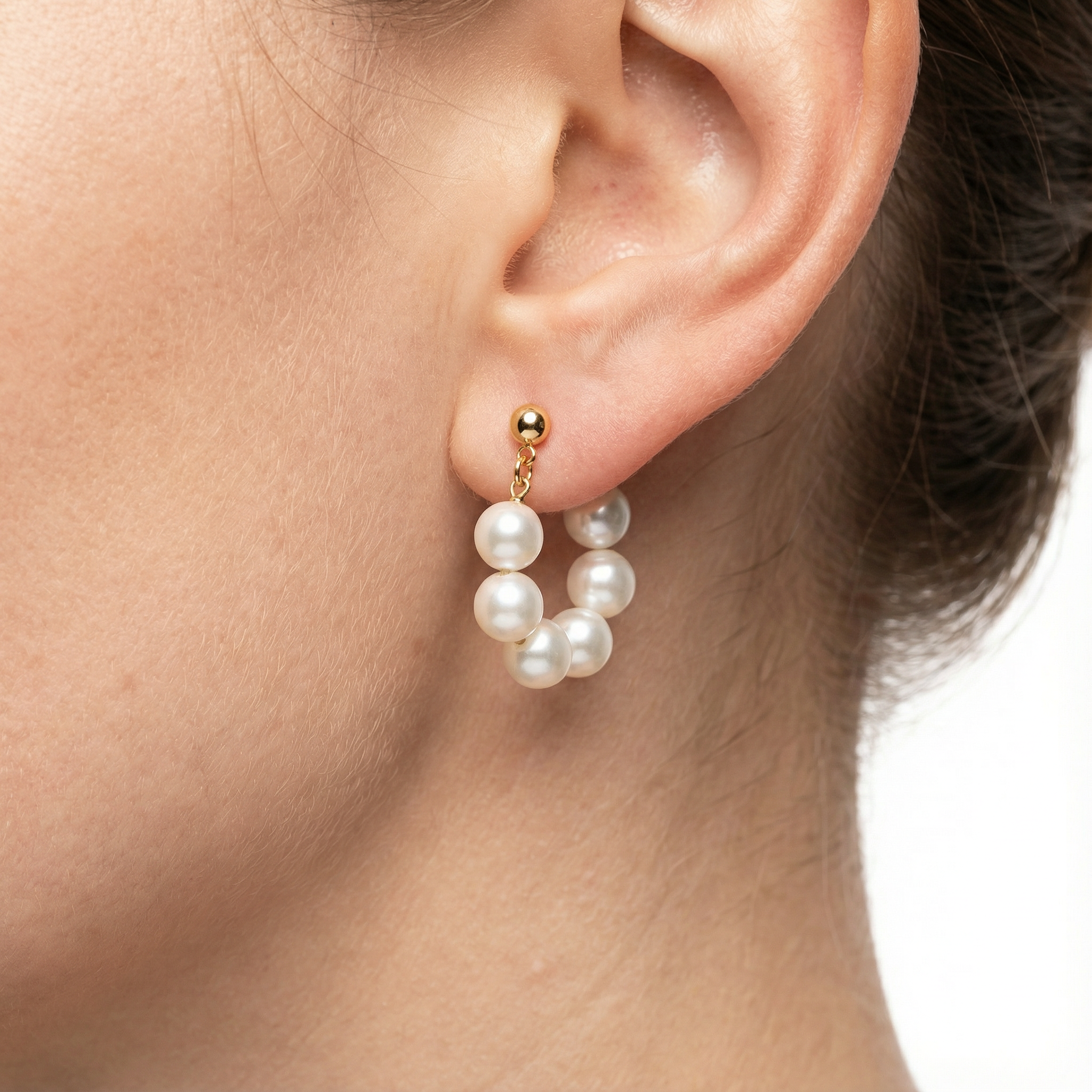 14k gold natural pearl vintage earrings