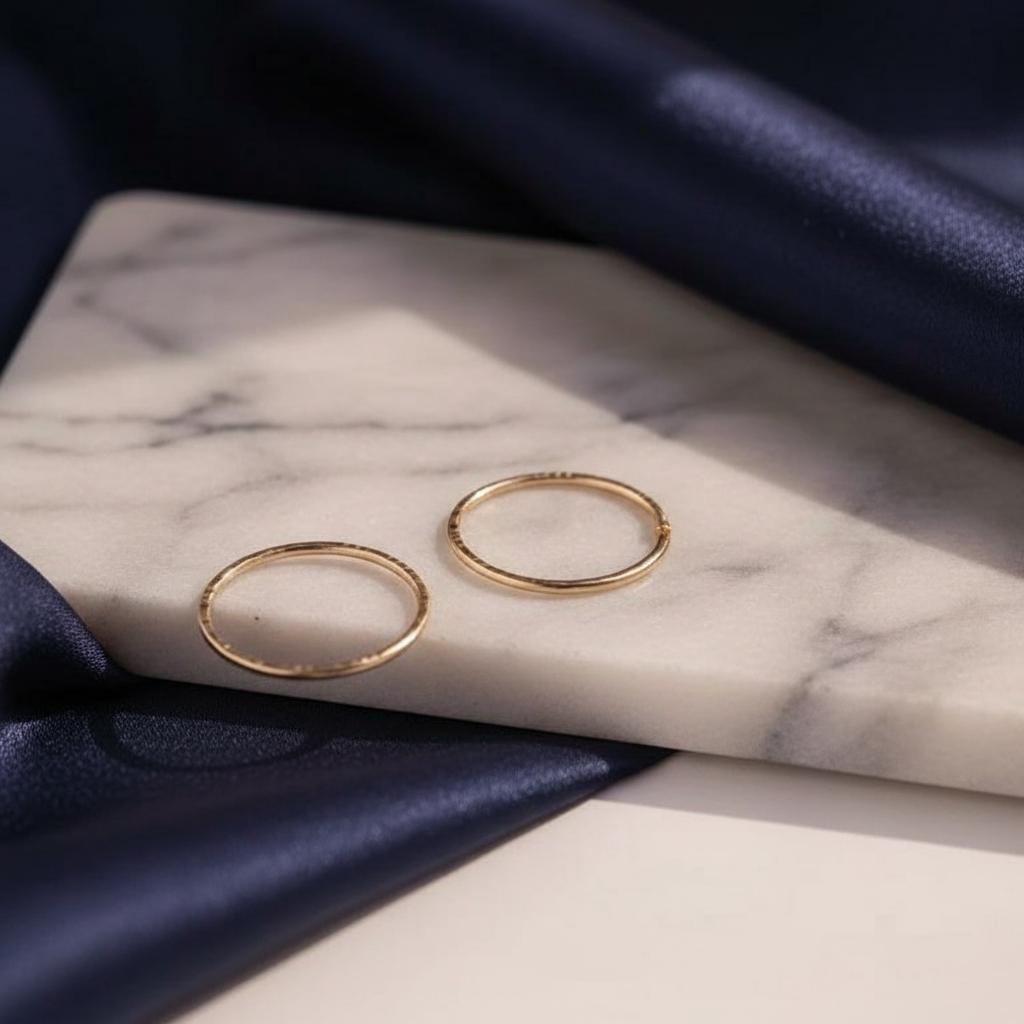 14k gold mini minimalist earrings