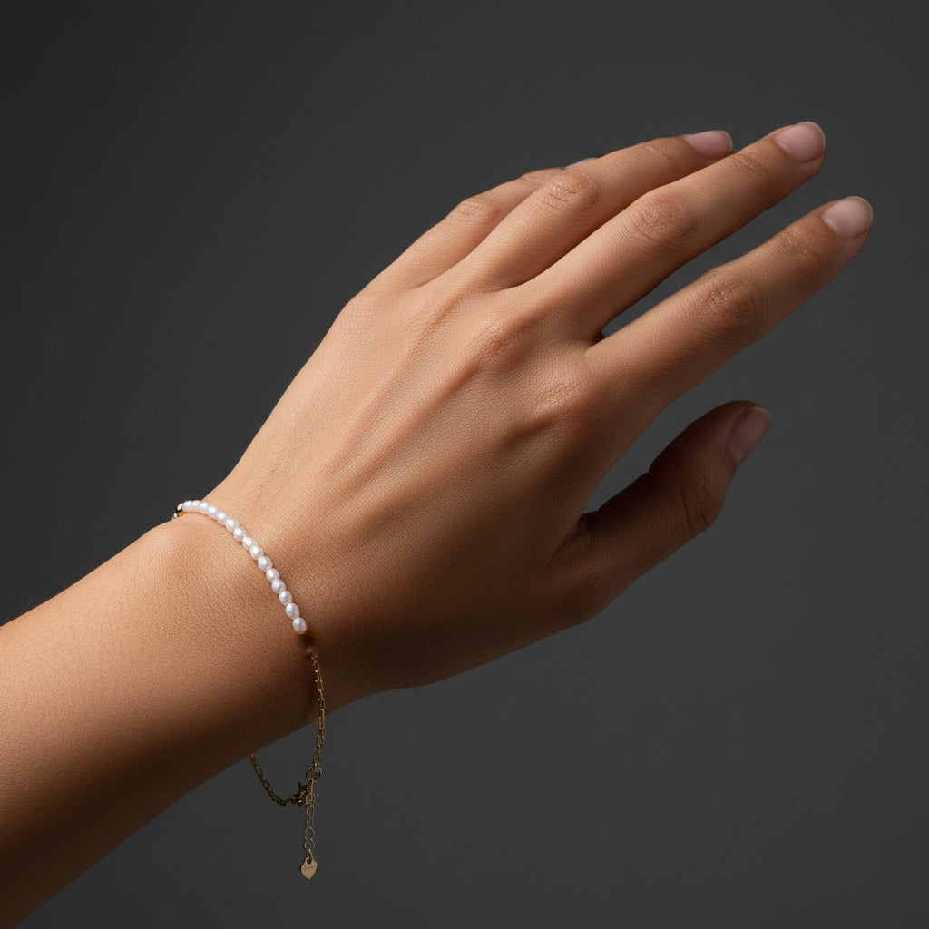 14k gold natural pearl bracelet