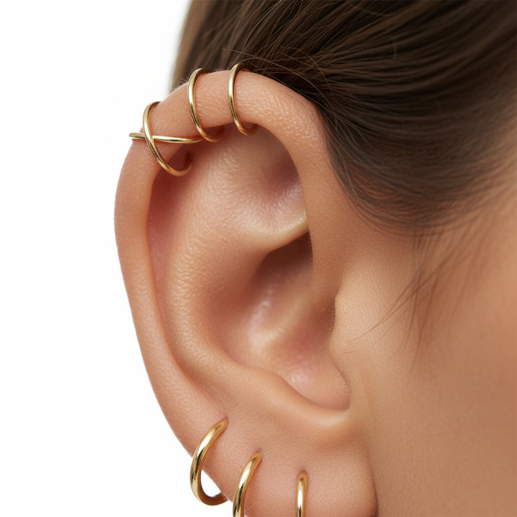 14k gold clip-on earrings for non-pierced ears