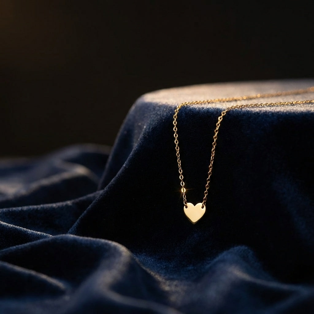 14K Gold Heart Necklace Valentine's Day Gift