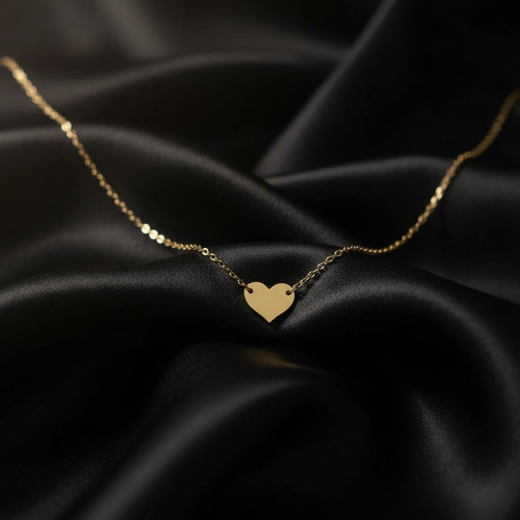 14K Gold Heart Necklace Valentine's Day Gift