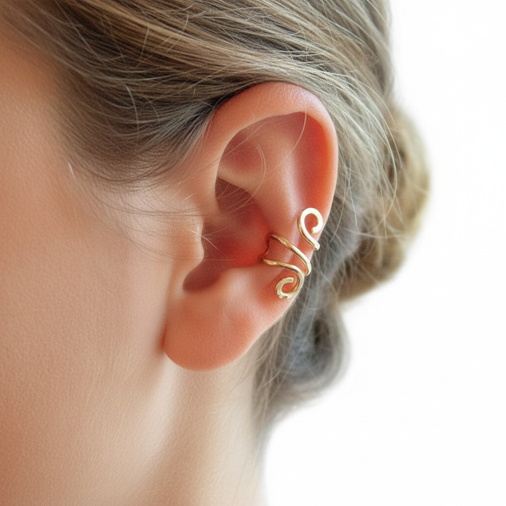 14k gold clip-on earrings for non-pierced ears