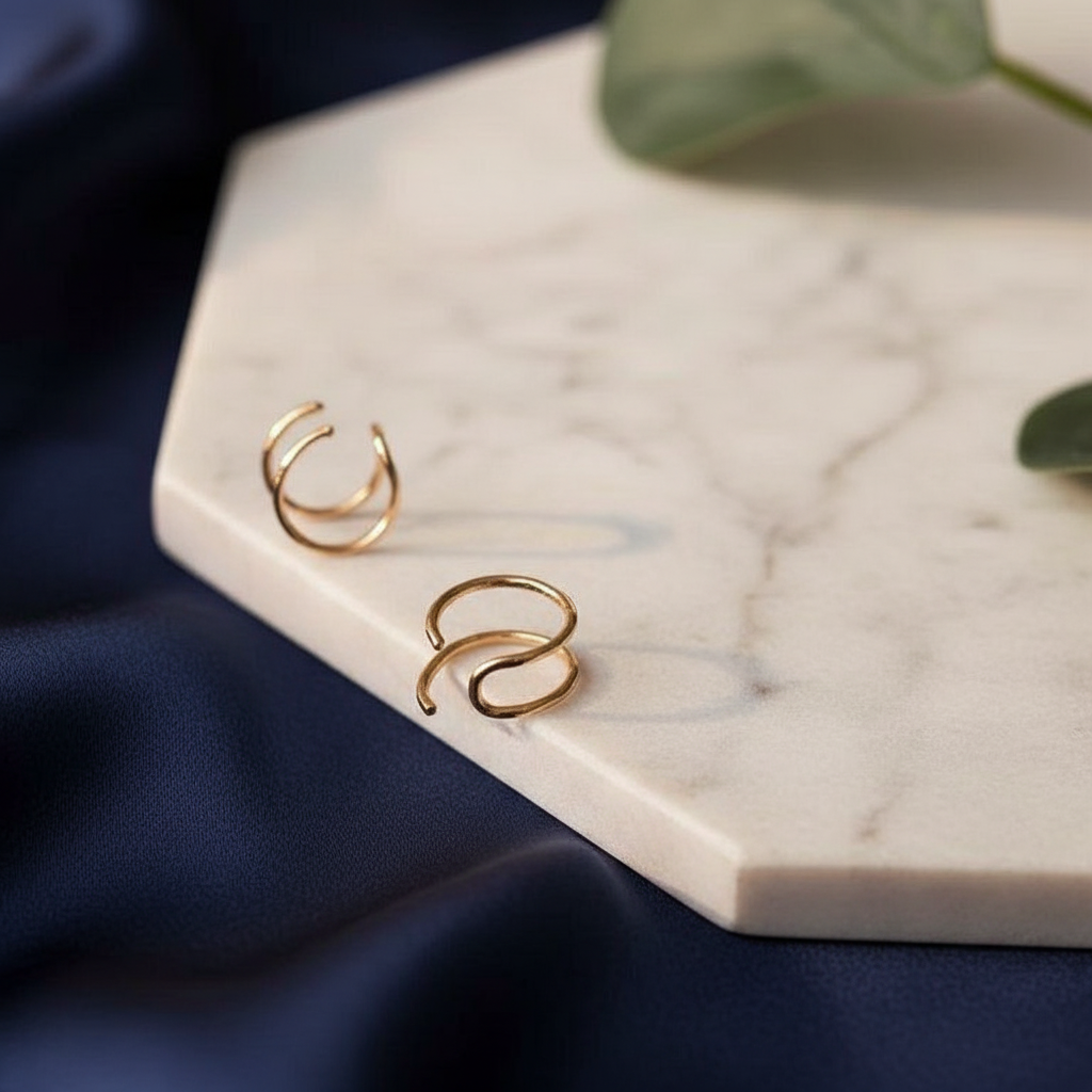 14k gold clip-on earrings for non-pierced ears