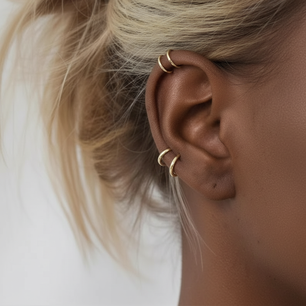 14k gold clip-on earrings for non-pierced ears