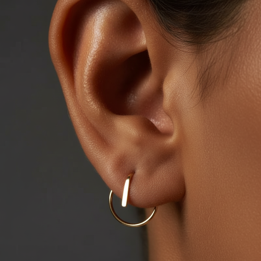 14k gold round elegant stud earrings