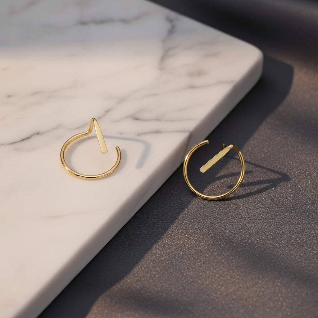 14k gold round elegant stud earrings