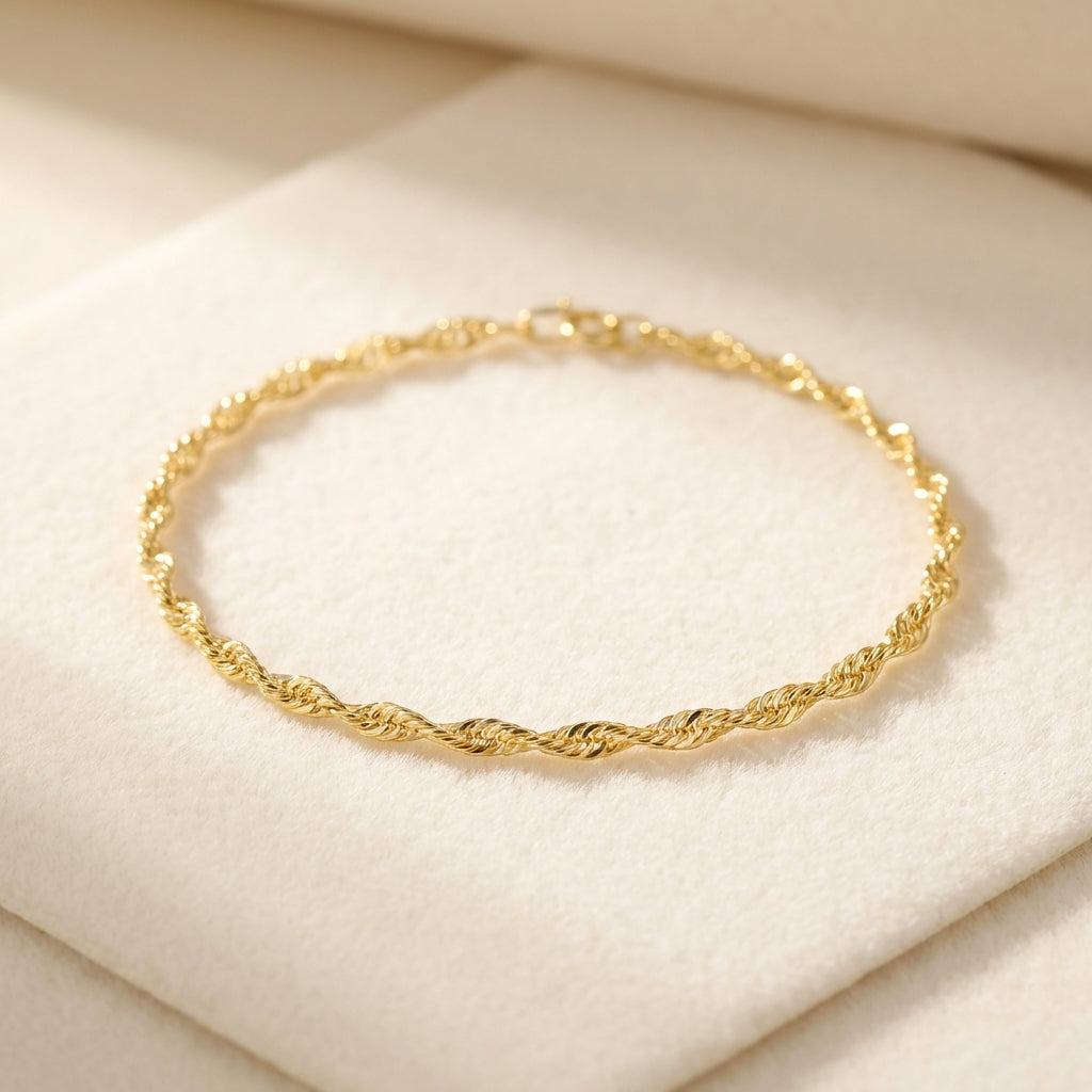 14k gold water ripple bracelet
