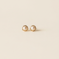 14k gold hand-wrapped natural pearl stud earrings