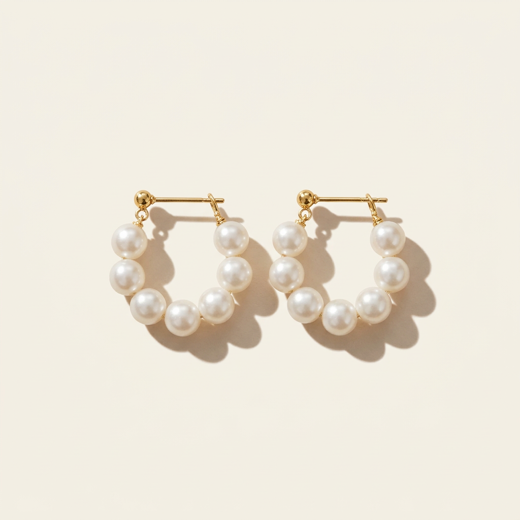 14k gold natural pearl vintage earrings