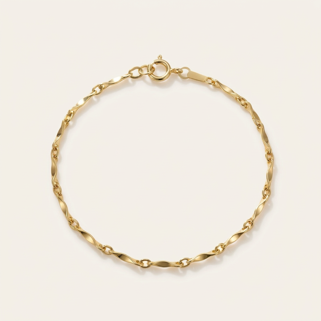 14k gold wave pattern bracelet