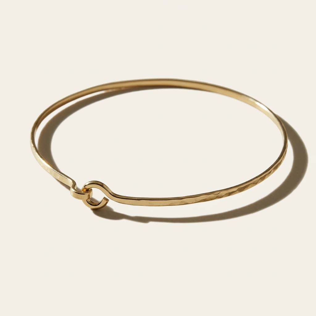 14k gold hammered bangle