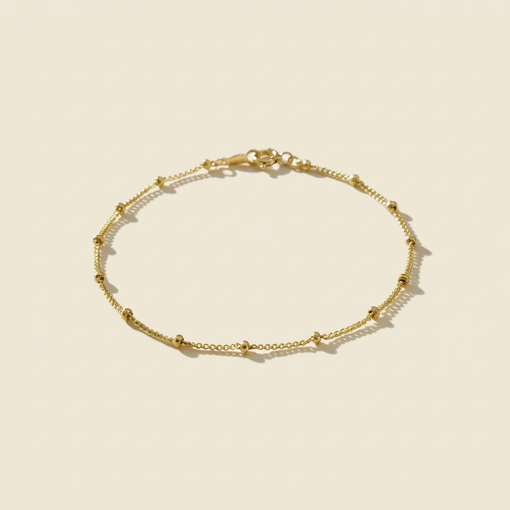 14k gold bead bracelet