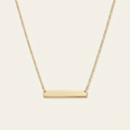 14k gold polished horizontal pendant necklace