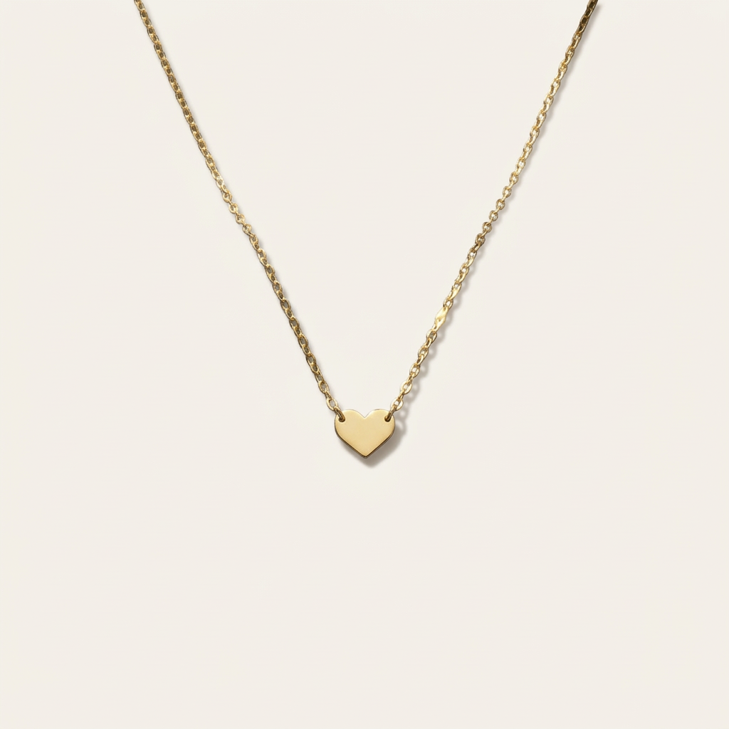 14K Gold Heart Necklace Valentine's Day Gift