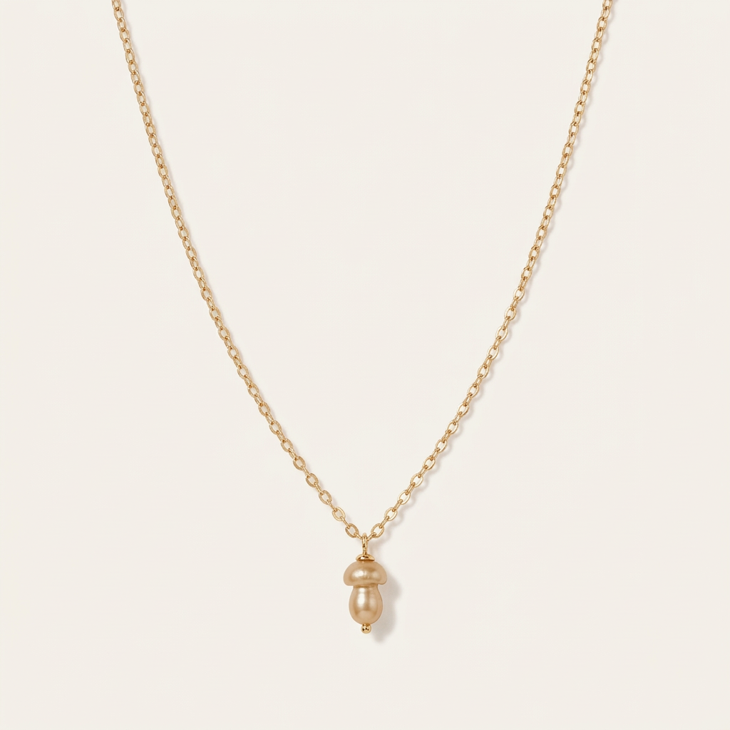 14K Gold Natural Pearl Organic Nugget Necklace Factory Direct